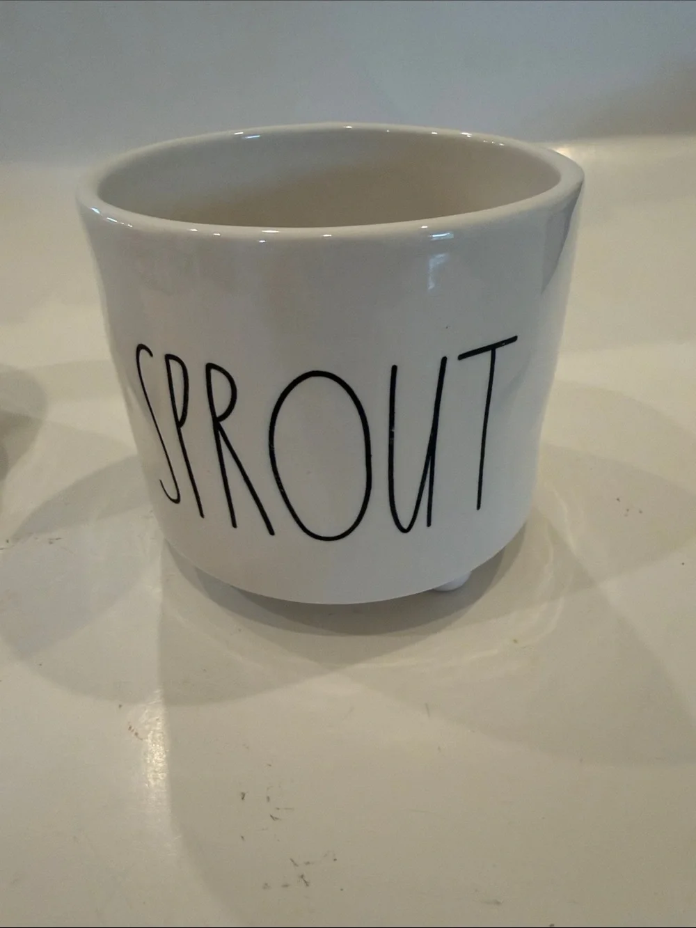 Rae Dunn Seed Sprout Grow White Ceramic Planters